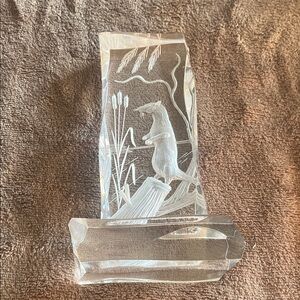 Crystal beaver muskrat or otter cut glass